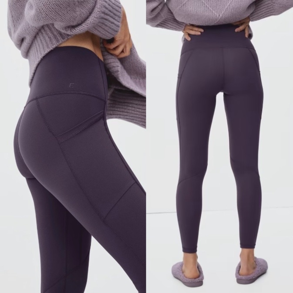 Everlane Purple Eggplant High Rise The Perform Pocket Legging Size XS
